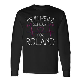 My Heart Beats Fur Roland I Love Roland Langarmshirts - Seseable