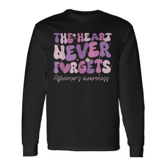 The Heart Never Forgets Dementia Alzheimer's Awareness Long Sleeve T-Shirt - Monsterry