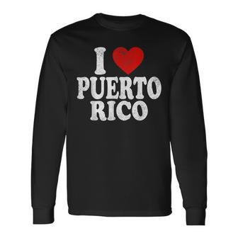 I Heart Love Puerto Rico Long Sleeve T-Shirt | Mazezy