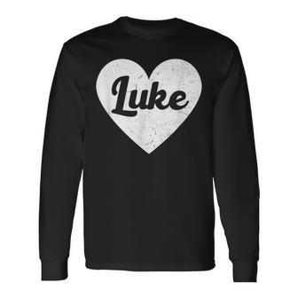 I Heart Luke First Names And Hearts I Love Luke Long Sleeve T-Shirt - Monsterry