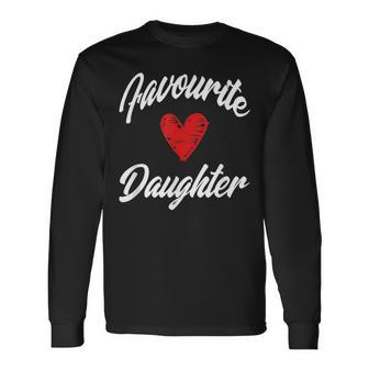 Heart Shaped Graphic Favourite Daughter Siblings Long Sleeve T-Shirt - Seseable