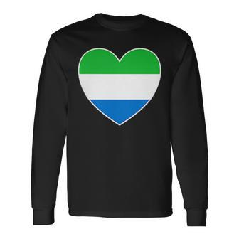 I Heart Sierra Leone Fun Sierra Leonean Flag Heart Long Sleeve T-Shirt - Monsterry DE