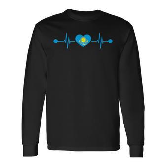 Heartbeat Kazakh Kazakhstan Langarmshirts - Seseable