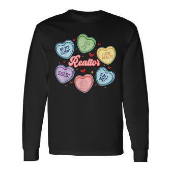 Hearts Candy Valentines Day Real Estate Be My Client Long Sleeve T-Shirt - Seseable
