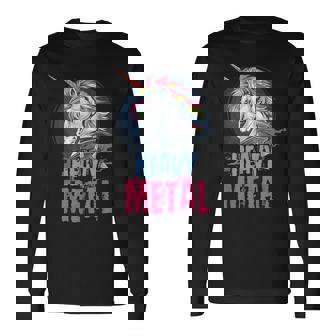 Heavy Metal Unicornio Música Heavy Metal Unicornio Irónico Camiseta de manga larga - Regaloses