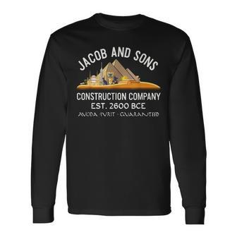 Hebrew Construction Egypt Pyramids Builders Passover Long Sleeve T-Shirt - Seseable