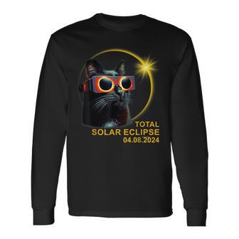 Hello Darkness My Friend Solar Eclipse April 8 2024 Long Sleeve T-Shirt | Mazezy