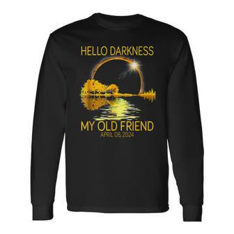 Hello Darkness My Old Friend 2024 Solar Eclipse 4824 Long Sleeve T-Shirt | Mazezy