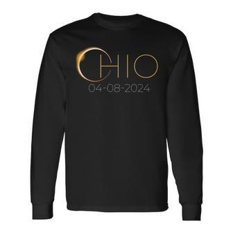 Hello Darkness My Old Friend Ohiosolar Eclipse April 08 2024 Long Sleeve T-Shirt - Monsterry CA