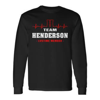 Henderson Surname Name Family Team Henderson Lifetime Member Long Sleeve T-Shirt - Seseable