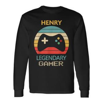 Henry Name Personalised Legendary Gamer Long Sleeve T-Shirt - Seseable
