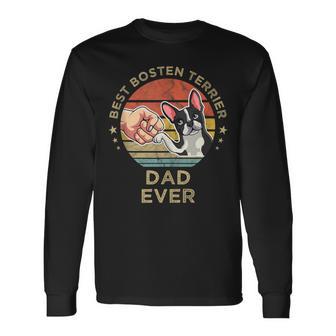 Herren Best Bosten Terrier Dad Ever Hund Bostie Papaateratertag Langarmshirts - Geschenkecke