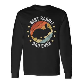 Herren Best Rabbit Dad Ever Papa Kaninchen Vintage Hasenbesitzer Langarmshirts - Seseable