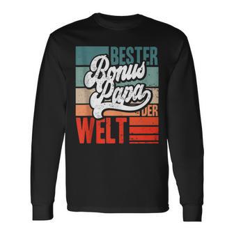 Herren Bester Bonus-Papa Der Weltintage Stiefvater Spruch Lustig Langarmshirts - Geschenkecke