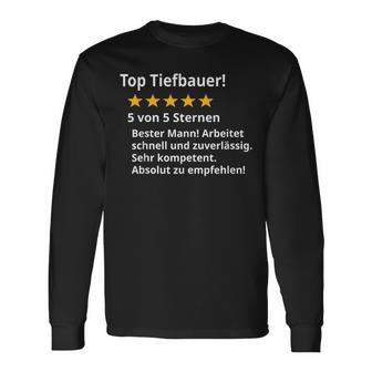 Herren Bester Tiefbauer Spruch Lustig Beruf Prüfung Langarmshirts - Seseable