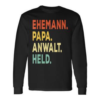 Herren Ehemann Papa Anwalt Held Retro-Jahrgangatertag Langarmshirts - Geschenkecke