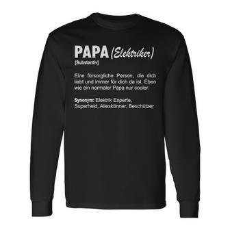 Herren Elektriker Papa Definitionater Elektroniker Langarmshirts - Geschenkecke