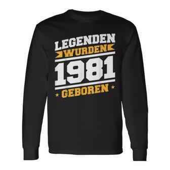 Herren Legenden 1981 Geboren 40 Geburtstag Jahre Spruch Papaater Langarmshirts - Geschenkecke