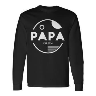 Herren Papa 2024Ater 2024 Befördert Zum Papa Est 2024 Langarmshirts - Geschenkecke