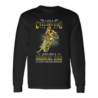 Herren Radfahrer Papa Wie Ein Normaler Papa Aber Cooler Lustiges Langarmshirts - Geschenkecke