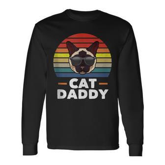 Herren Siamkatze Daddy Lustige Katze Papa Liebhaber Langarmshirts - Geschenkecke