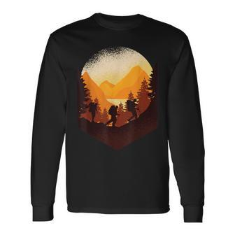 Hiking Mountaineering Forest Retro Vintage Long Sleeve T-Shirt - Monsterry DE