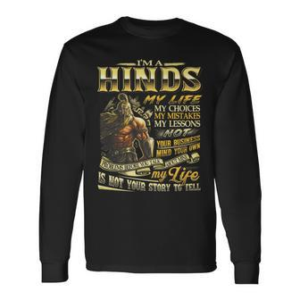 Hinds Family Name Hinds Last Name Team Long Sleeve T-Shirt - Seseable
