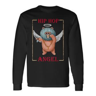 Hip Hop Angel Teddy Cute Gangster Bear Long Sleeve T-Shirt - Monsterry UK