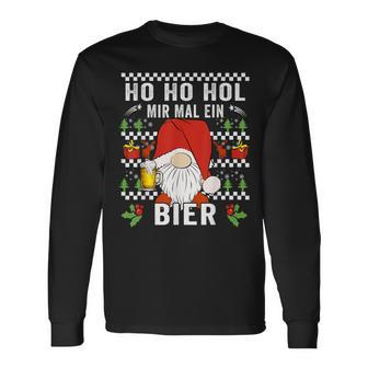 Ho Ho Hol Mir Mal Ein Bier Christmas Slogan Langarmshirts - Seseable