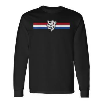 Holland Emblem Lion Nederland Flag Netherlands Long Sleeve T-Shirt - Monsterry