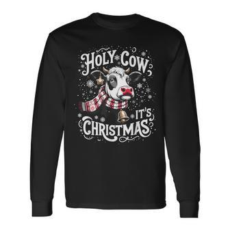 Holy Cow It's Christmas Cow Lover Farm Animal Costume Long Sleeve T-Shirt - Monsterry UK