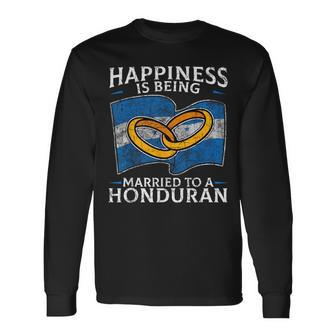 Honduran Marriage Honduras Married Heritage Flag Culture Long Sleeve T-Shirt - Monsterry CA