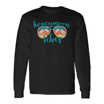 Honeymoon Vibes Cute Couples Trip Matching Vacation Long Sleeve T-Shirt - Monsterry AU