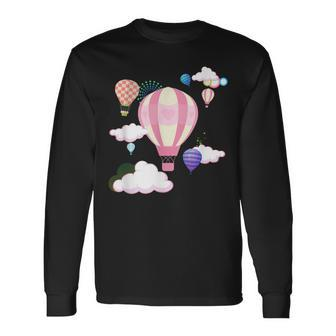 Hot Air Balloons The Sky Is The Limit Creative Long Sleeve T-Shirt - Monsterry