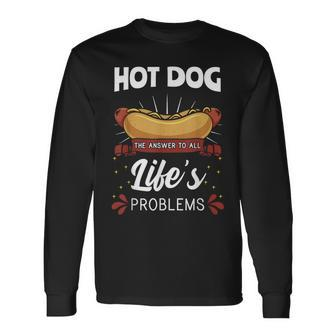 Hot Dog Hotdogs Wiener Frankfurter Frank Vienna Sausage Bun Long Sleeve T-Shirt - Monsterry CA