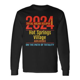Hot Springs Village Arkansas Total Solar Eclipse 2024 4 Long Sleeve T-Shirt - Monsterry