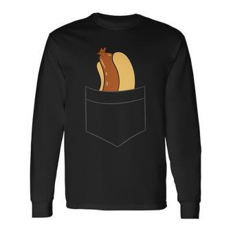 Hotdog In The Pocket Sausage Hot Dog Bun Pocket Hotdog Long Sleeve T-Shirt - Monsterry