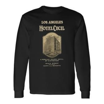 Hotel Cecil Vintage Retro Cecil Hotel Los Angeles Long Sleeve T-Shirt - Monsterry UK