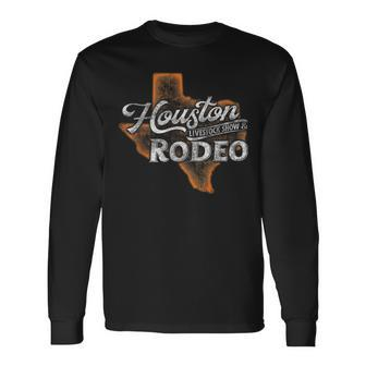 Houston Livestock Rodeo Western Aztec Long Sleeve T-Shirt - Seseable