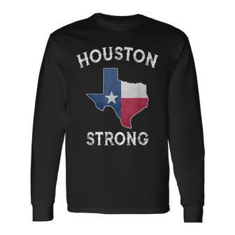 Houston Strong State Of Texas Flag Long Sleeve T-Shirt - Monsterry CA