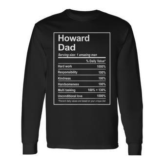 Howard Dad Nutrition Facts Fathers Day Michigan Long Sleeve T-Shirt - Monsterry CA