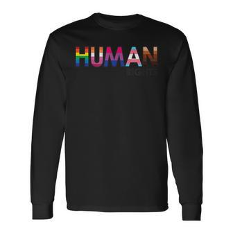 Human Rights Lgbtq Racism Sexism Flags Protest Long Sleeve T-Shirt - Monsterry CA