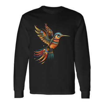 Hummingbird Native American Tribal Arts Indian Indigenous Long Sleeve T-Shirt - Seseable