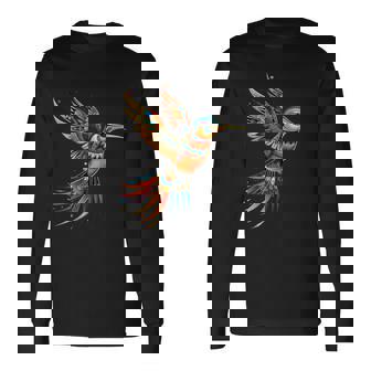 Hummingbird Native American Tribal Arts Indian Indigenous Long Sleeve T-Shirt | Seseable UK