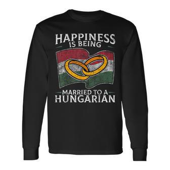 Hungarian Marriage Hungary Married Heritage Flag Culture Long Sleeve T-Shirt - Monsterry DE