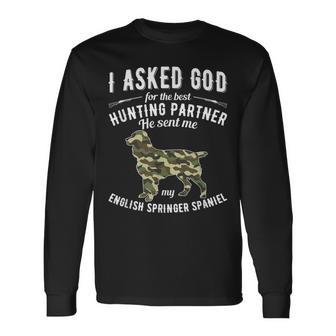 Hunting Dog Camouflage English Springer Spaniel Long Sleeve T-Shirt - Monsterry DE