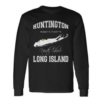 Huntington Long Island New York Varsity T Long Sleeve T-Shirt - Monsterry AU
