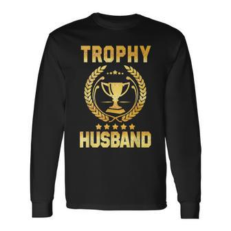 Husband Trophy Cup Father's Day Long Sleeve T-Shirt - Seseable