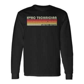 Hvac Technician Job Title Profession Birthday Worker Long Sleeve T-Shirt | Mazezy DE