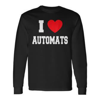 I Love Automats Schwarzes Langarmshirts, Herz-Motiv Design - Seseable